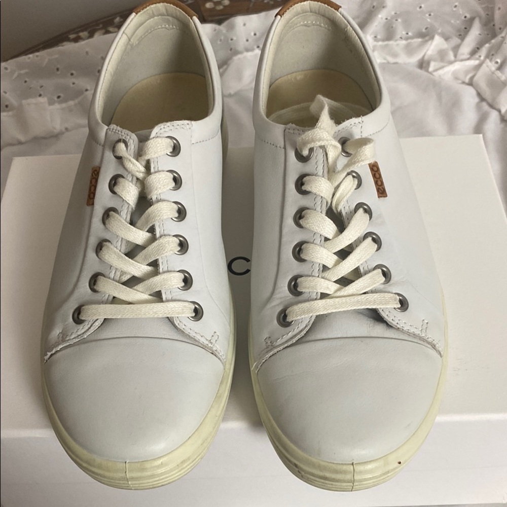 Ecco White Leather Sneakers